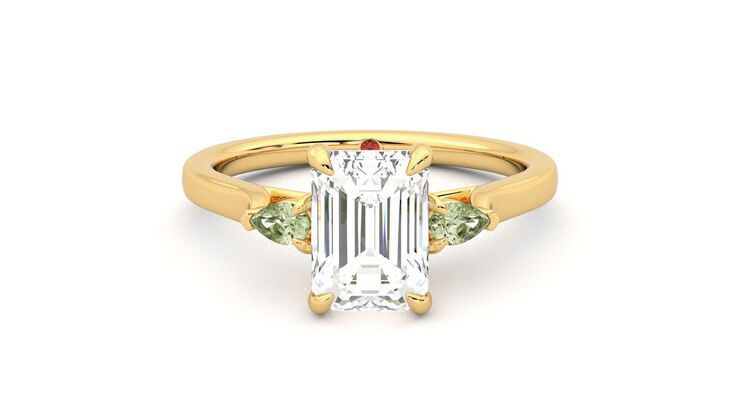 Taylor & Hart Faith Emerald Engagement Ring 360 degree image 0