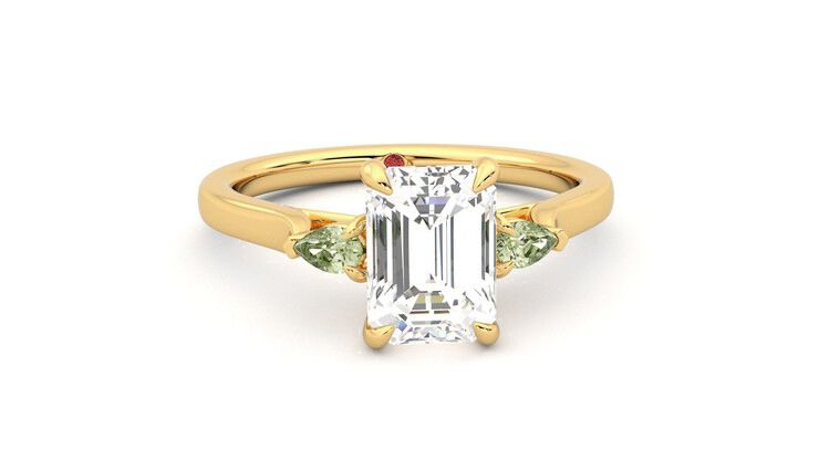 Taylor & Hart Faith Emerald Engagement Ring 360 degree image 2