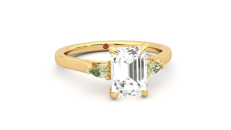 Taylor & Hart Faith Emerald Engagement Ring 360 degree image 3
