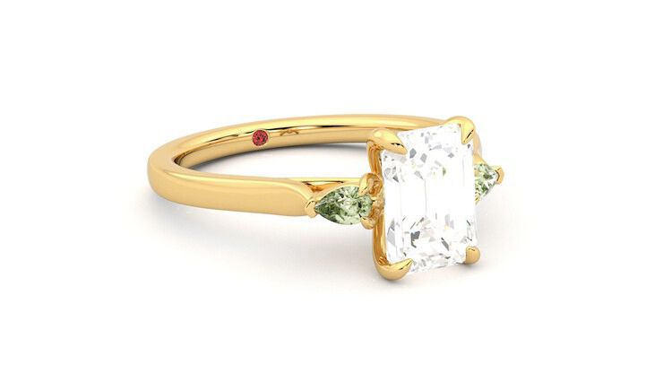 Taylor & Hart Faith Emerald Engagement Ring 360 degree image 5