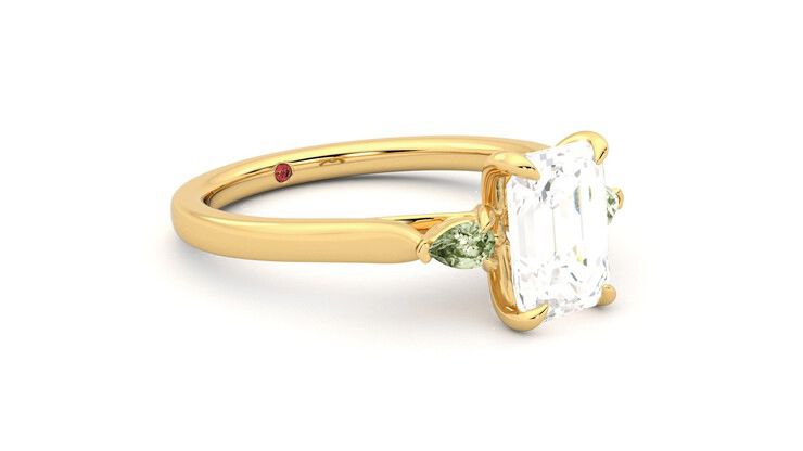 Taylor & Hart Faith Emerald Engagement Ring 360 degree image 6