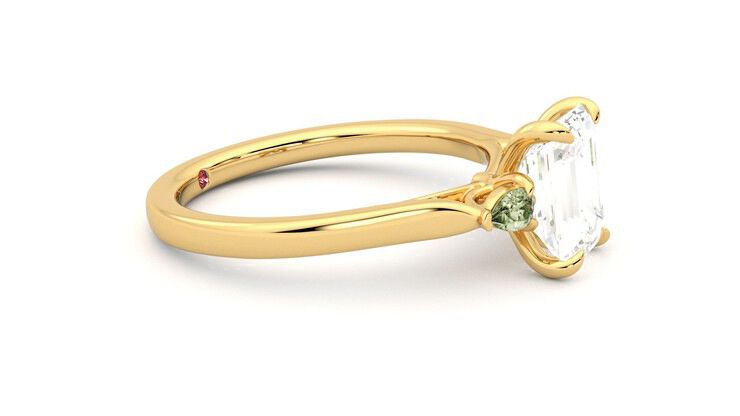 Taylor & Hart Faith Emerald Engagement Ring 360 degree image 8