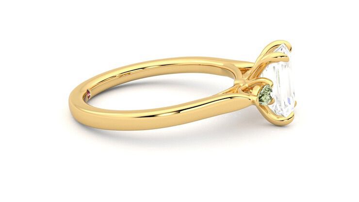 Taylor & Hart Faith Emerald Engagement Ring 360 degree image 9