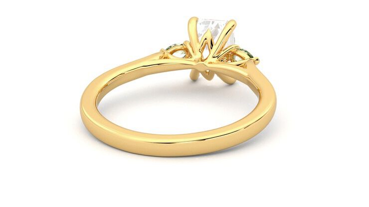 Taylor & Hart Faith Emerald Engagement Ring 360 degree image 14