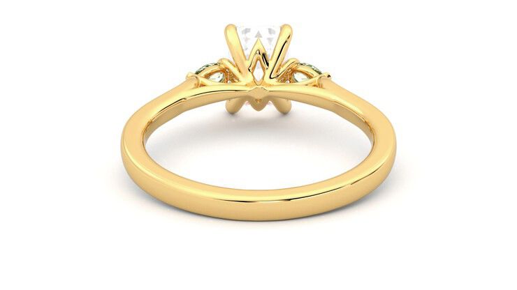 Taylor & Hart Faith Emerald Engagement Ring 360 degree image 15