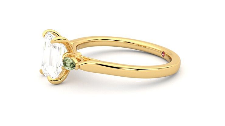 Taylor & Hart Faith Emerald Engagement Ring 360 degree image 22