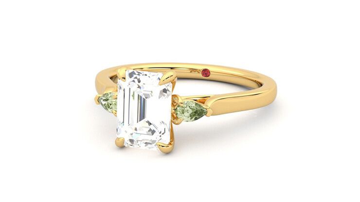 Taylor & Hart Faith Emerald Engagement Ring 360 degree image 26