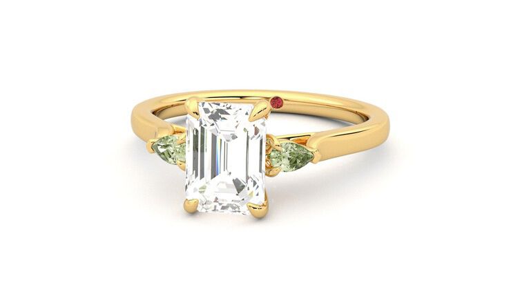 Taylor & Hart Faith Emerald Engagement Ring 360 degree image 27