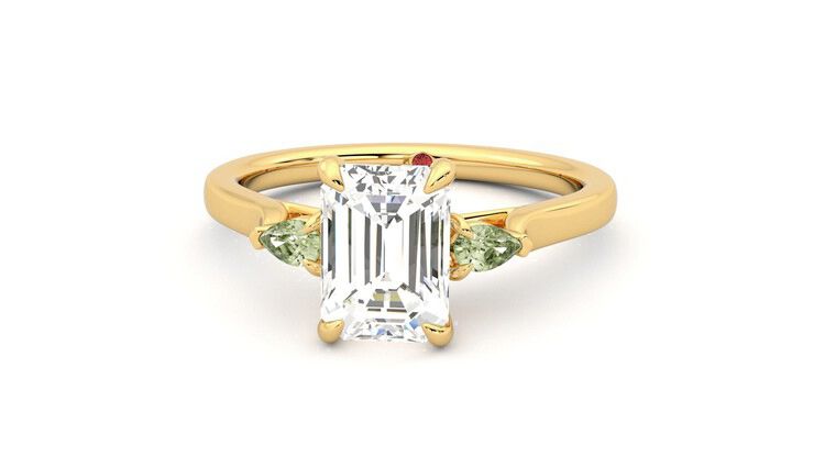 Taylor & Hart Faith Emerald Engagement Ring 360 degree image 28