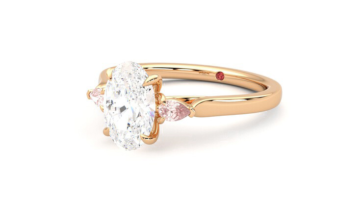 Taylor & Hart Faith Oval Engagement Ring 360 degree image 25