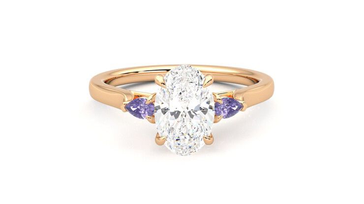 Taylor & Hart Faith Oval Engagement Ring 360 degree image 1