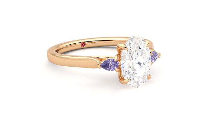 Taylor & Hart Faith Oval Engagement Ring 360 degree image 5