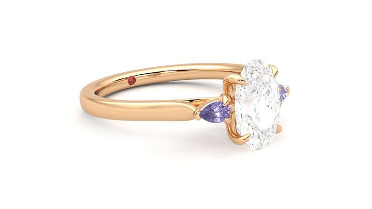 Taylor & Hart Faith Oval Engagement Ring 360 degree image 6