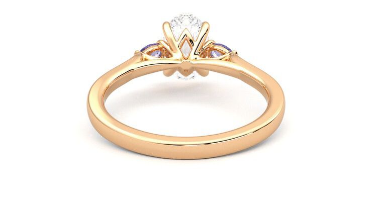 Taylor & Hart Faith Oval Engagement Ring 360 degree image 15