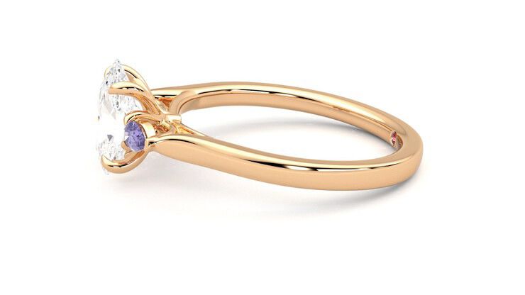 Taylor & Hart Faith Oval Engagement Ring 360 degree image 21