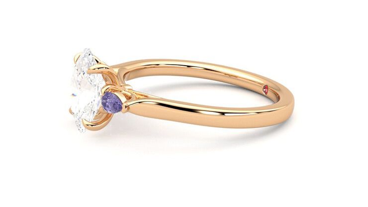 Taylor & Hart Faith Oval Engagement Ring 360 degree image 22