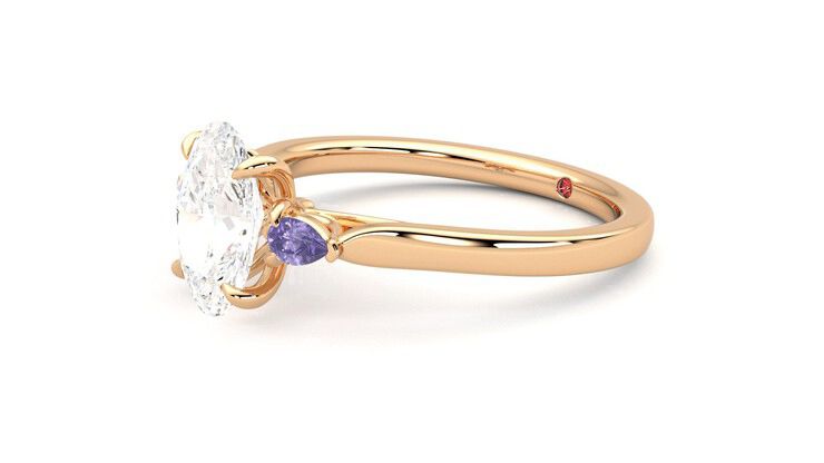 Taylor & Hart Faith Oval Engagement Ring 360 degree image 23