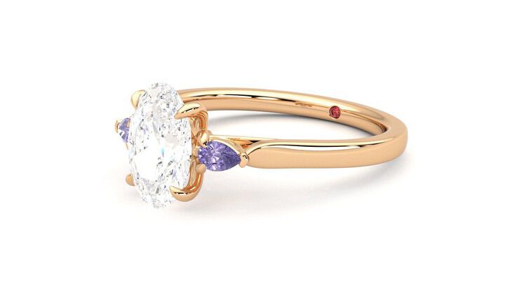 Taylor & Hart Faith Oval Engagement Ring 360 degree image 24