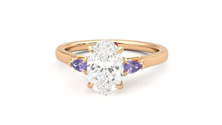 Taylor & Hart Faith Oval Engagement Ring 360 degree image 28