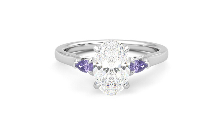 Taylor & Hart Faith Oval Engagement Ring 360 degree image 0