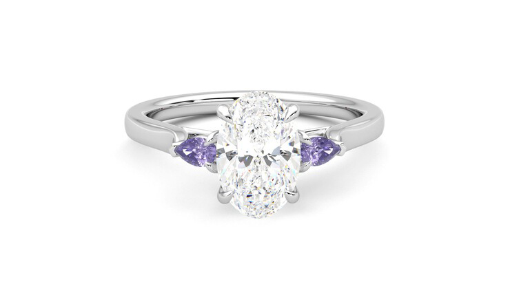 Taylor & Hart Faith Oval Engagement Ring 360 degree image 1