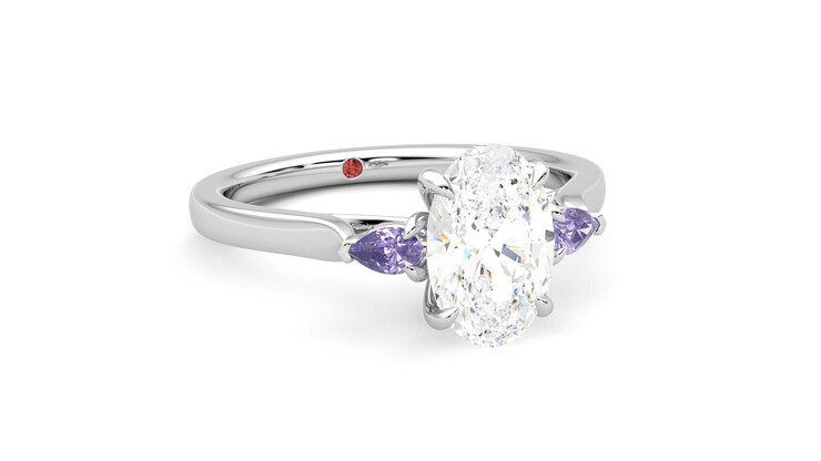 Taylor & Hart Faith Oval Engagement Ring 360 degree image 4