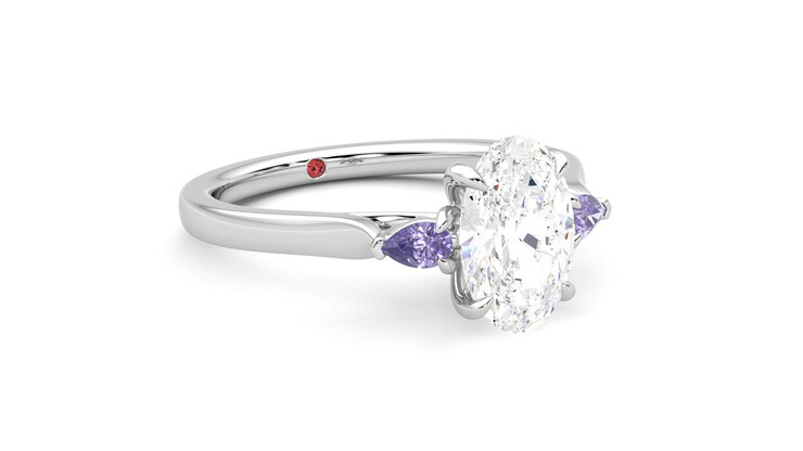Taylor & Hart Faith Oval Engagement Ring 360 degree image 5