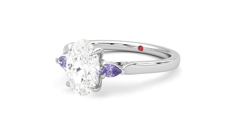 Taylor & Hart Faith Oval Engagement Ring 360 degree image 25