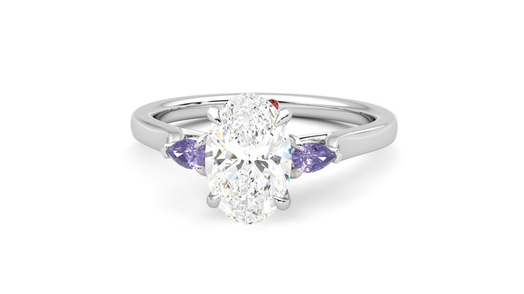 Taylor & Hart Faith Oval Engagement Ring 360 degree image 28