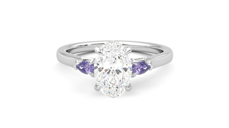 Taylor & Hart Faith Oval Engagement Ring 360 degree image 29