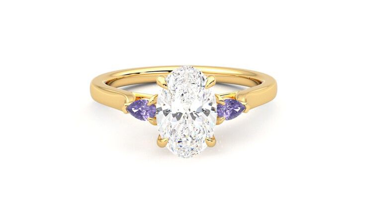 Taylor & Hart Faith Oval Engagement Ring 360 degree image 1