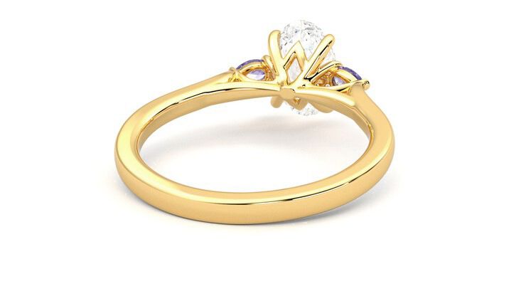 Taylor & Hart Faith Oval Engagement Ring 360 degree image 14