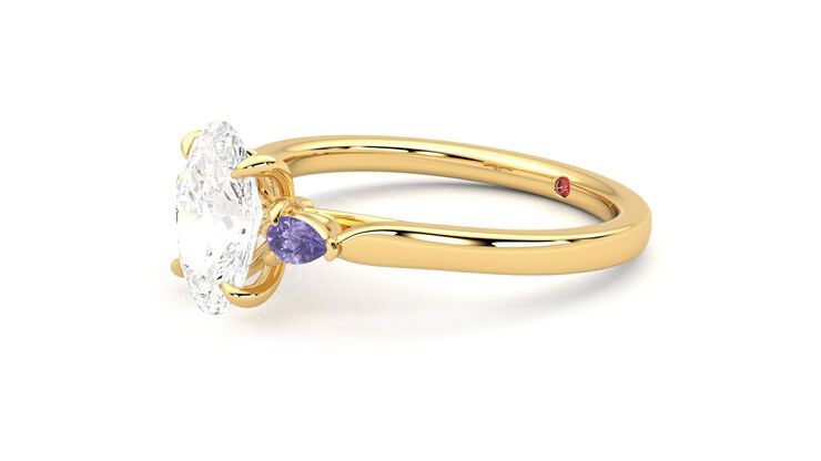 Taylor & Hart Faith Oval Engagement Ring 360 degree image 23