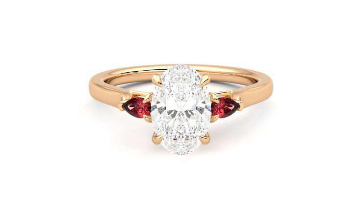Taylor & Hart Faith Oval Engagement Ring 360 degree image 0