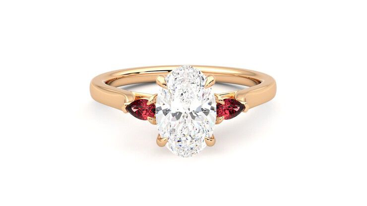 Taylor & Hart Faith Oval Engagement Ring 360 degree image 1