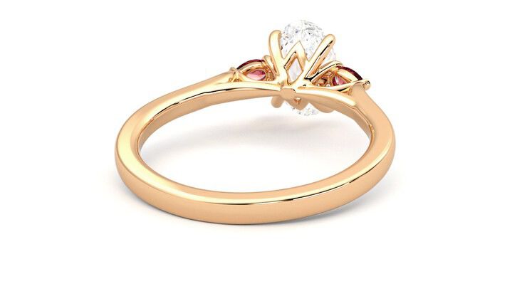 Taylor & Hart Faith Oval Engagement Ring 360 degree image 14