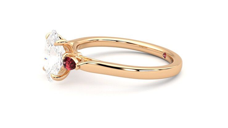 Taylor & Hart Faith Oval Engagement Ring 360 degree image 22