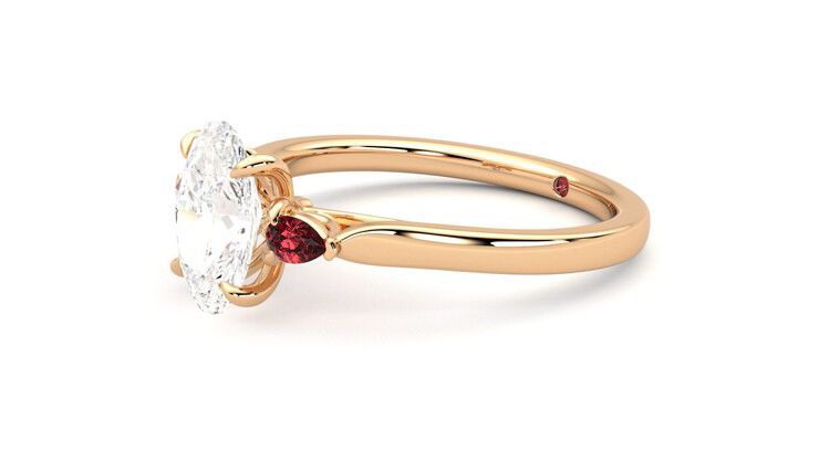 Taylor & Hart Faith Oval Engagement Ring 360 degree image 23
