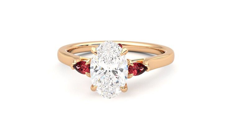 Taylor & Hart Faith Oval Engagement Ring 360 degree image 28