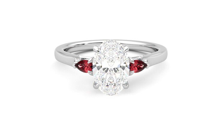 Taylor & Hart Faith Oval Engagement Ring 360 degree image 0