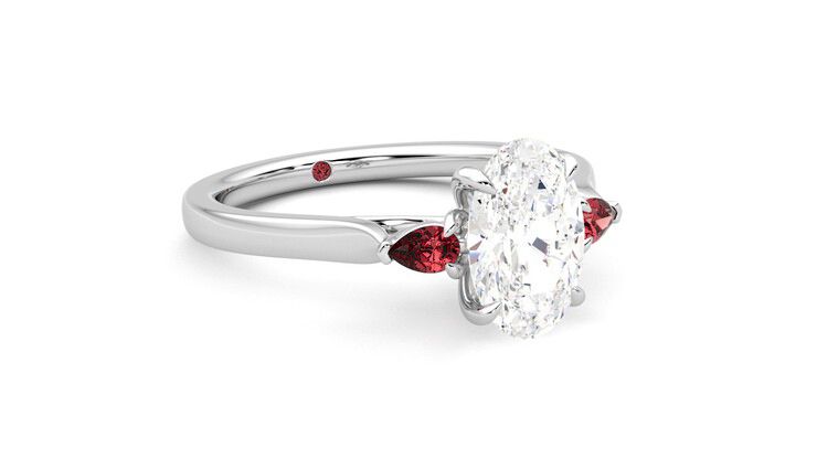 Taylor & Hart Faith Oval Engagement Ring 360 degree image 5
