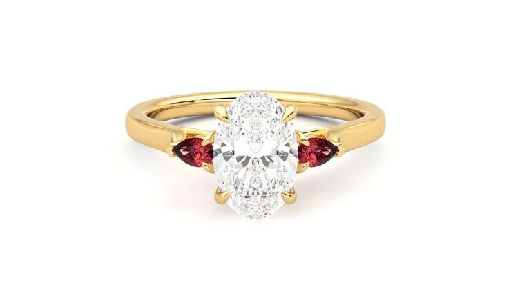 Taylor & Hart Faith Oval Engagement Ring 360 degree image 0