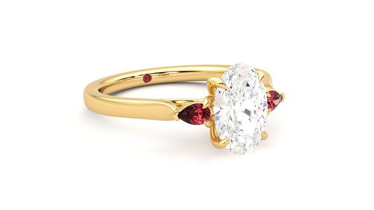 Taylor & Hart Faith Oval Engagement Ring 360 degree image 5