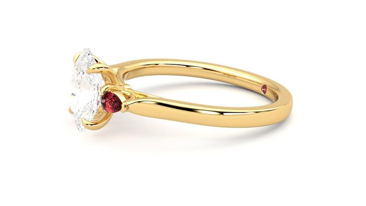 Taylor & Hart Faith Oval Engagement Ring 360 degree image 22