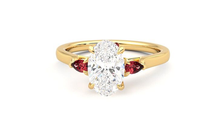Taylor & Hart Faith Oval Engagement Ring 360 degree image 28