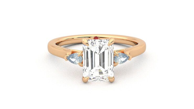 Taylor & Hart Faith Emerald Engagement Ring 360 degree image 1