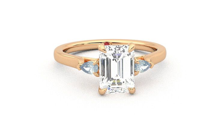 Taylor & Hart Faith Emerald Engagement Ring 360 degree image 2