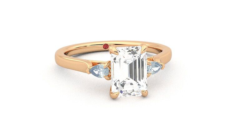 Taylor & Hart Faith Emerald Engagement Ring 360 degree image 3