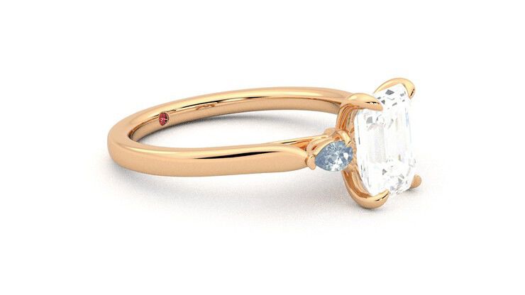 Taylor & Hart Faith Emerald Engagement Ring 360 degree image 7