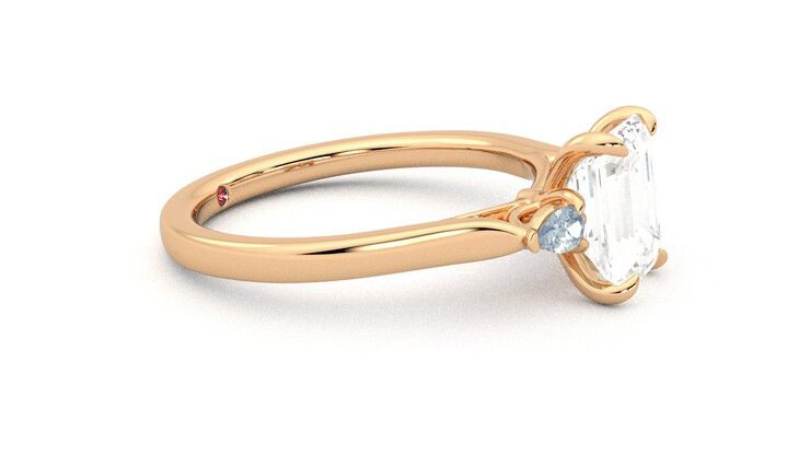 Taylor & Hart Faith Emerald Engagement Ring 360 degree image 8